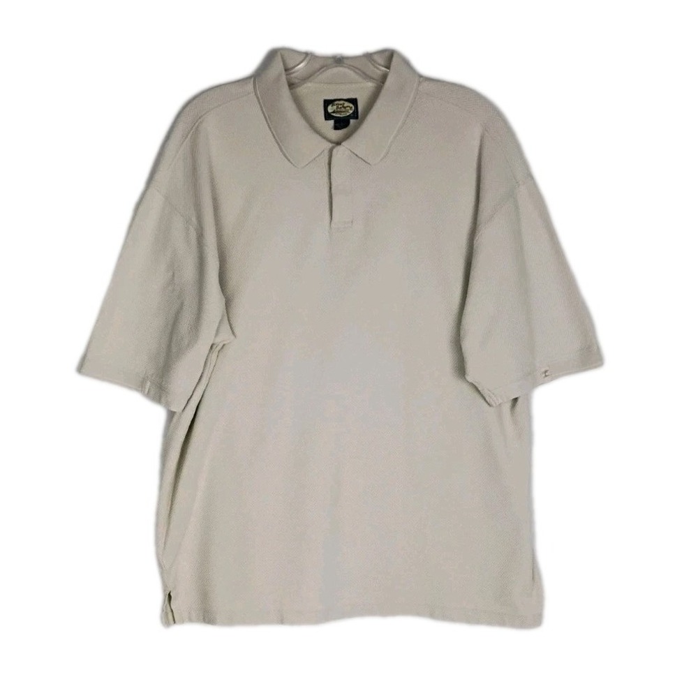 Tommy Bahama Mens‎ L Short Sleeve Polo Shirt Beige Pocket